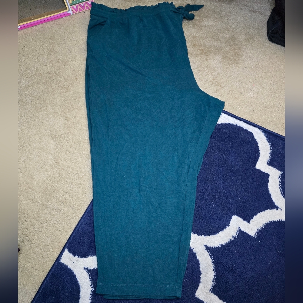 Torrid Teal Paperbag Waist Ponte Pants Size 6x